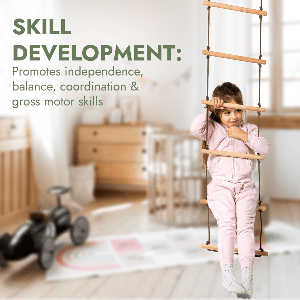 3in1 Swing & Climbing Set: Rope Ladder, Gym Rings & Disc Swing