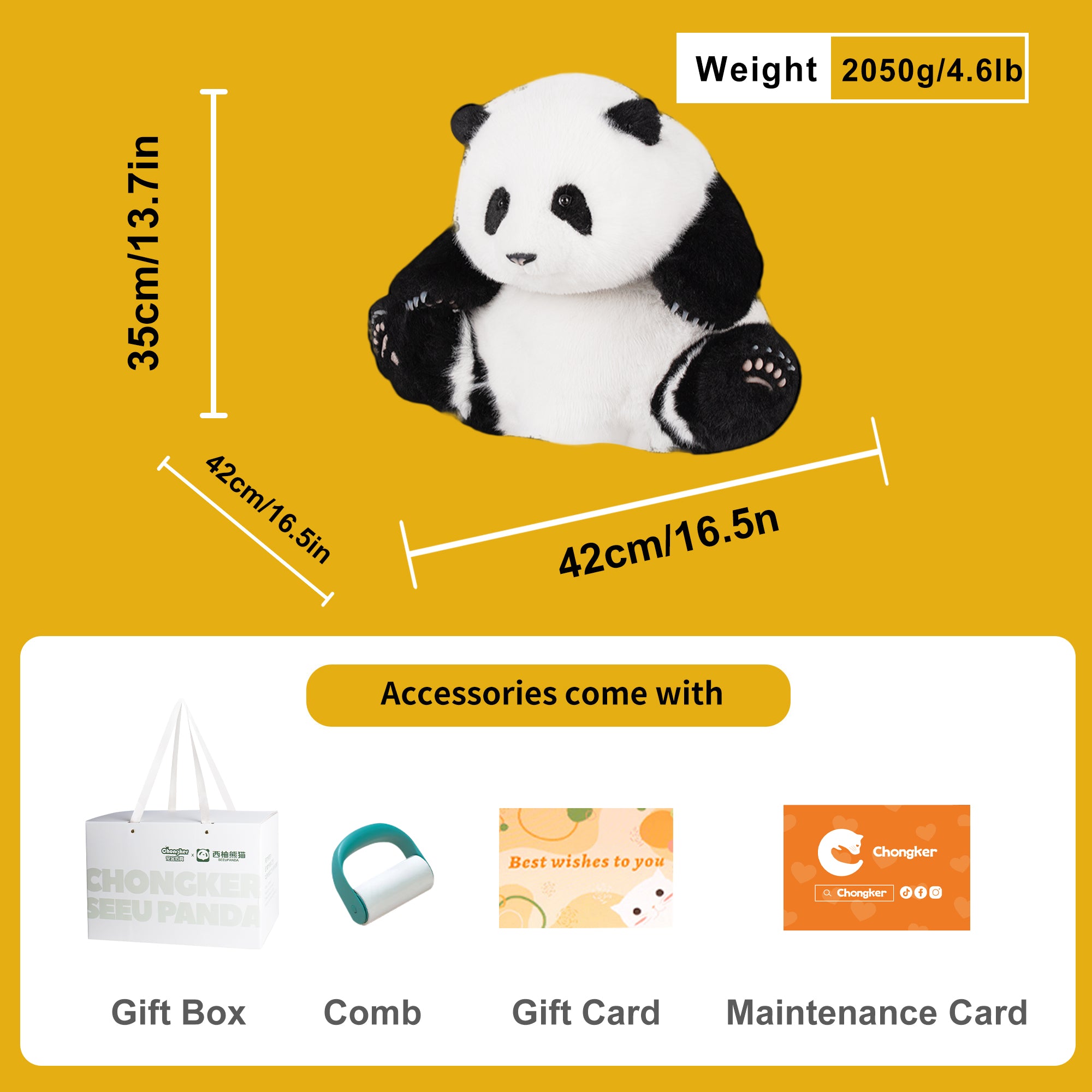 Panda Hehua 4.6lb Plush– Calm Companion Mindful Relax