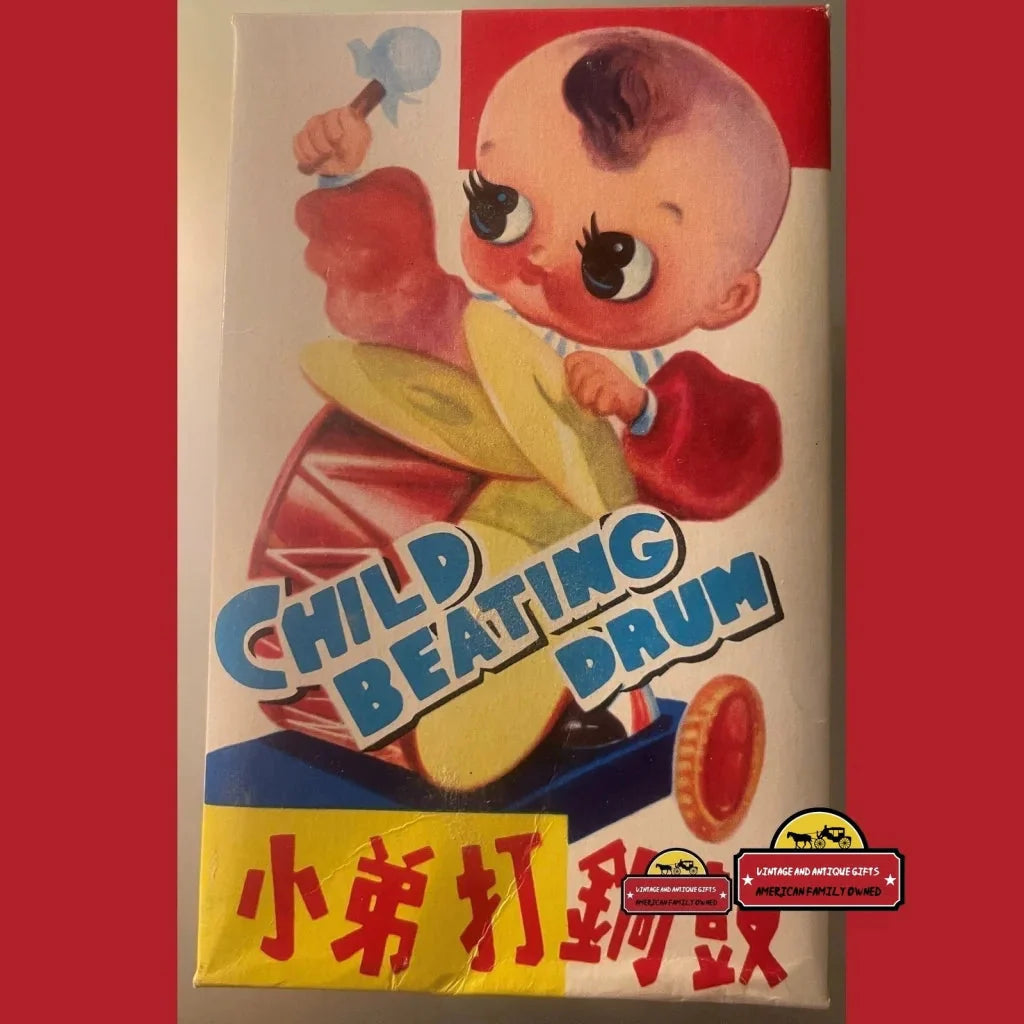 Vintage 1960s NOS Clockwork Tin Boy Drummer Toy 🥁 Wind‑Up w/ Original Box 🎪